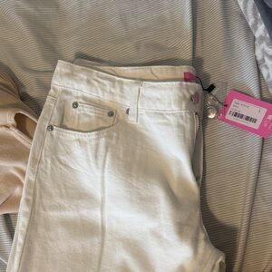 Edikted High Rise Cream Jeans